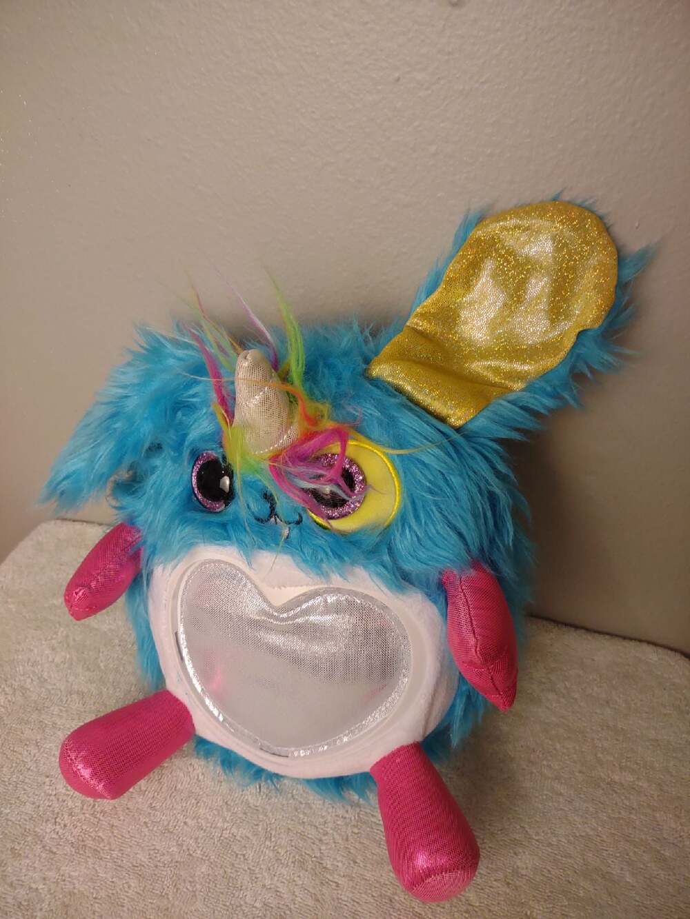 Zuru Rainbocorns blue bunny plush stuffed animal silver belly no eggshell